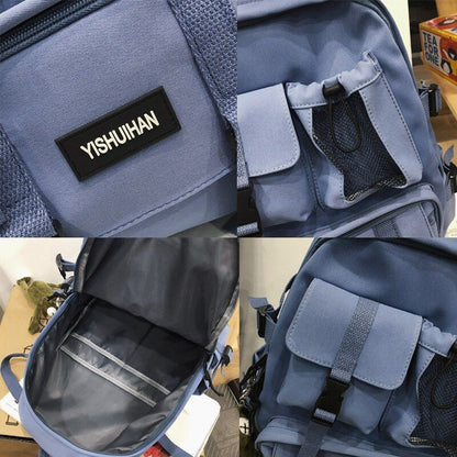 Cool Black Nylon Travelling Bag Backpacks Anti Theft Rucksack School 31*15*45 CM