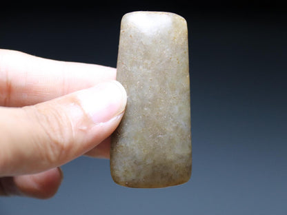True Folk Collection HongShan Culture Old HeTian Jade Stone Zax Axe Bi Pendant C