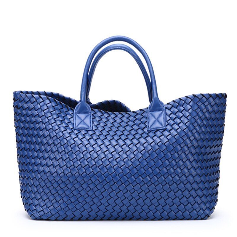 Woven Handbags Fashion Tide Weave Hand Shoulder Large Purse Shopping Basket Bag