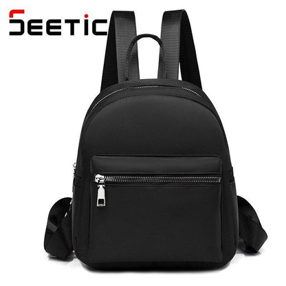Waterproof Oxford Backpack Quality School Bags Solid Color Travelling 21*9*25 CM