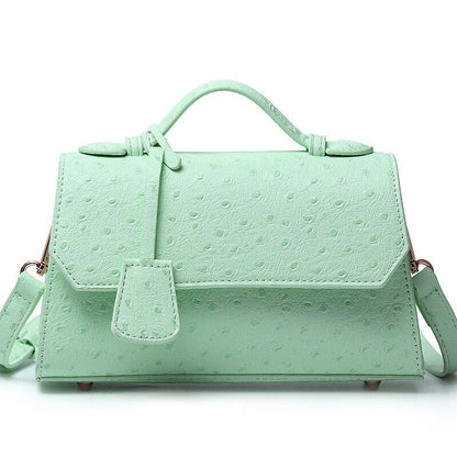 Customized Ostrich Leather Bag Shoulder Bag Pink Crossbody Purse Polyester Pouch