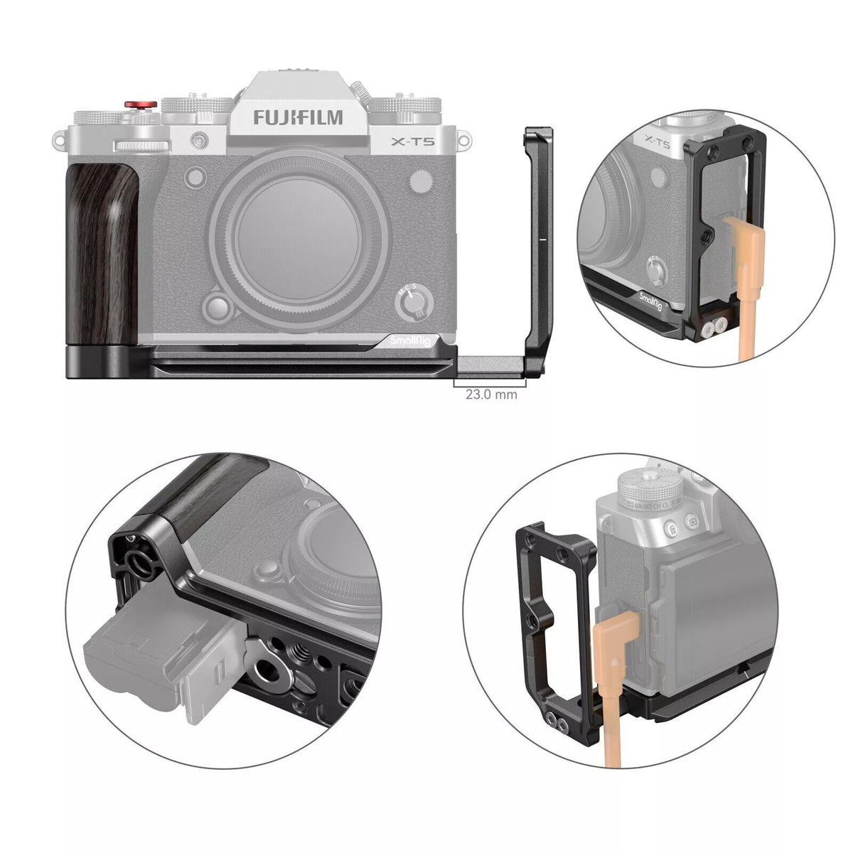 SmallRig X-T5 Arca-Swiss L Bracket Plate For FUJIFILM X-T5 Mirrorless Camera