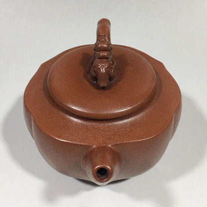 Chinese Yixing Zisha Clay Handmade Exquisite Teapot （菱花壶 底款：汪寅仙）