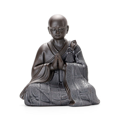 Monk Statue Zen Style Tea Pet Table Decoration Hand Carved Tea Play Figurine New