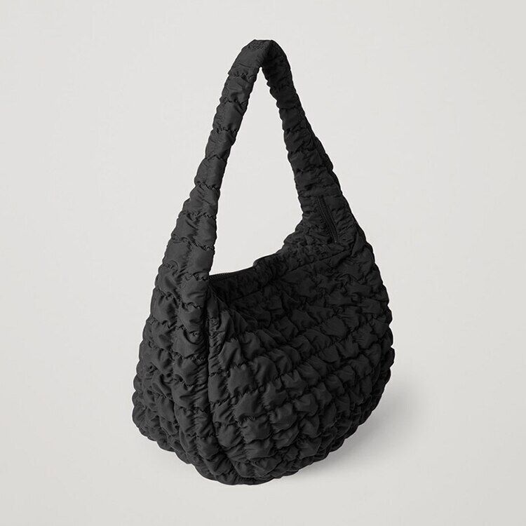 Tote Shoulder Bags Ruched Handbag Nylon Quilted Padded Crossbody Bag