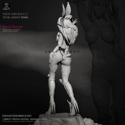 1/24 resin figures model H80mm Rabbit demon sexy girl Unassembled Unpainted
