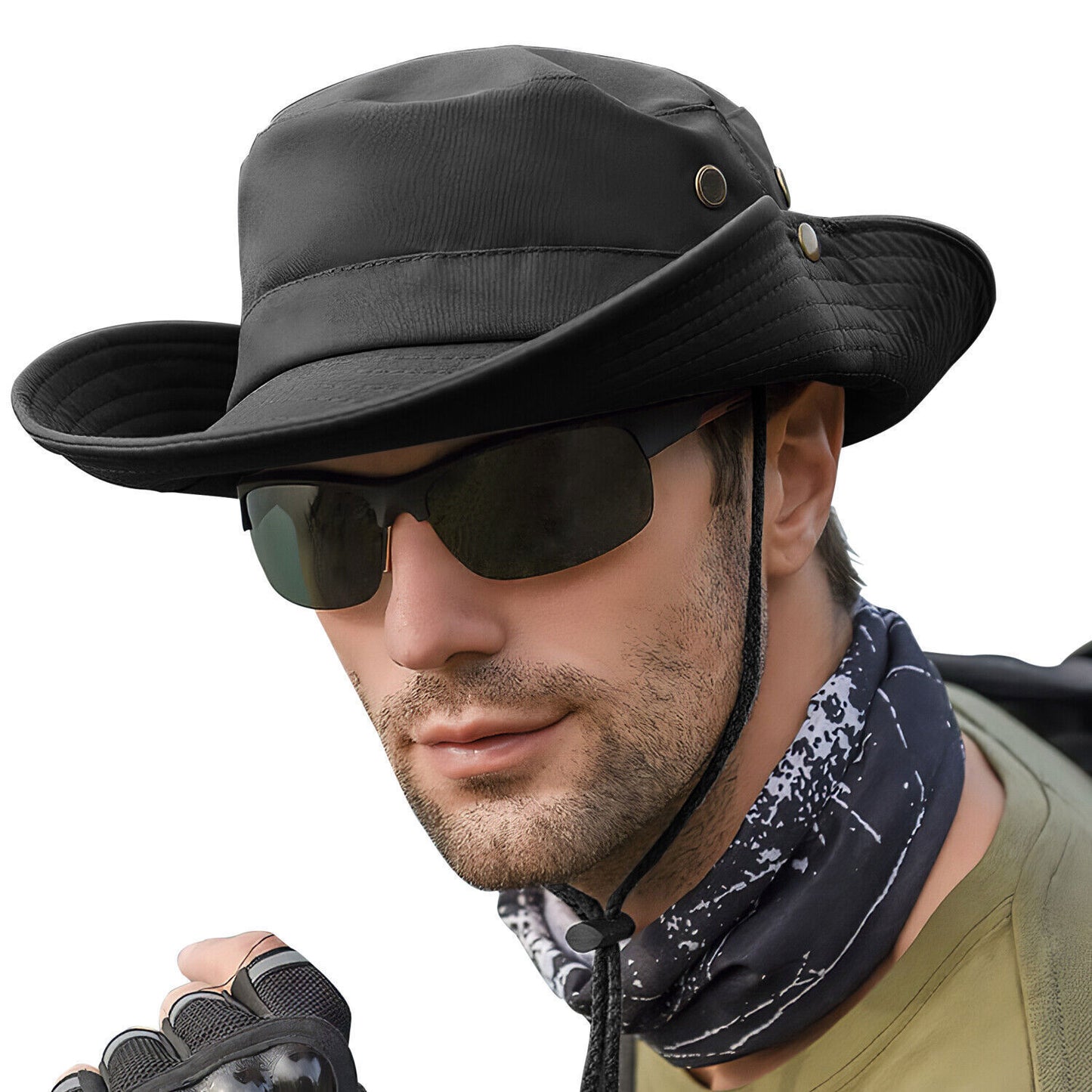 Wide Brim Sun Hat Men Women Breathable Bucket Cap Summer Fishing UV Protection