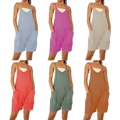 Dungarees Jumpsuit Holiday Ladies Casual Baggy Jumpsuit Playsuit