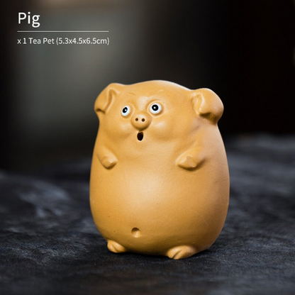 Yixing Purple Clay Tea Pet Cute Cat Zisha Tea Accessories