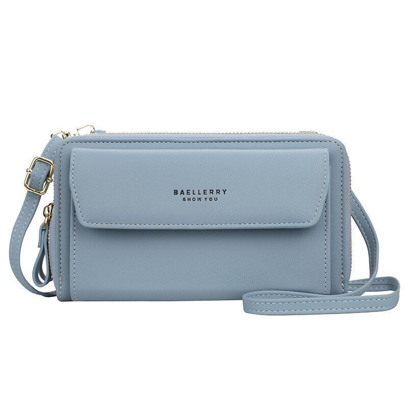 Women Leather Shoulder Bags Double Layer Large Handbag Card Holder Crossbody Bag