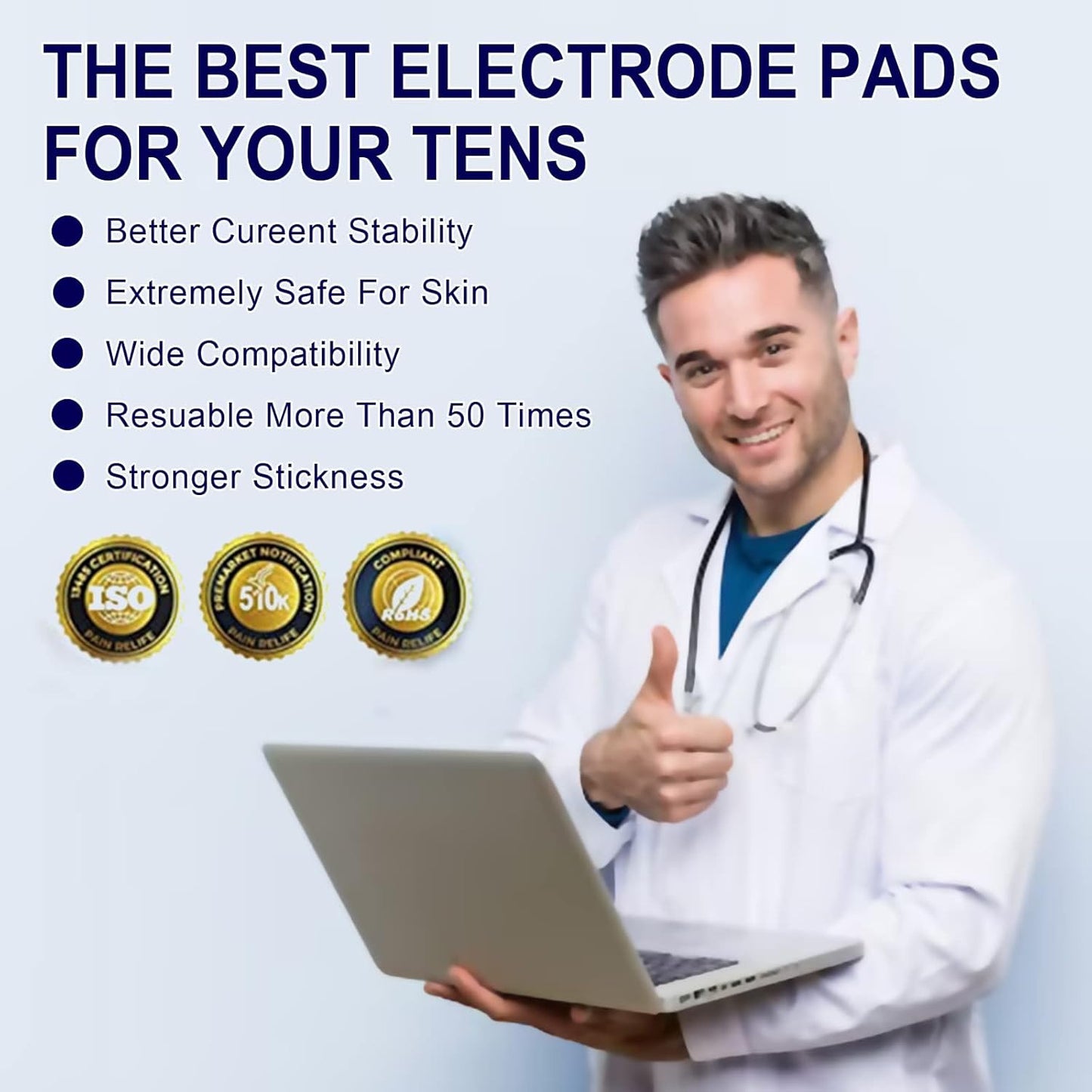 40 TENS Electrode Pads EMS Replacement Unit 7000 3000 2x2 Muscle Stimulator BULK