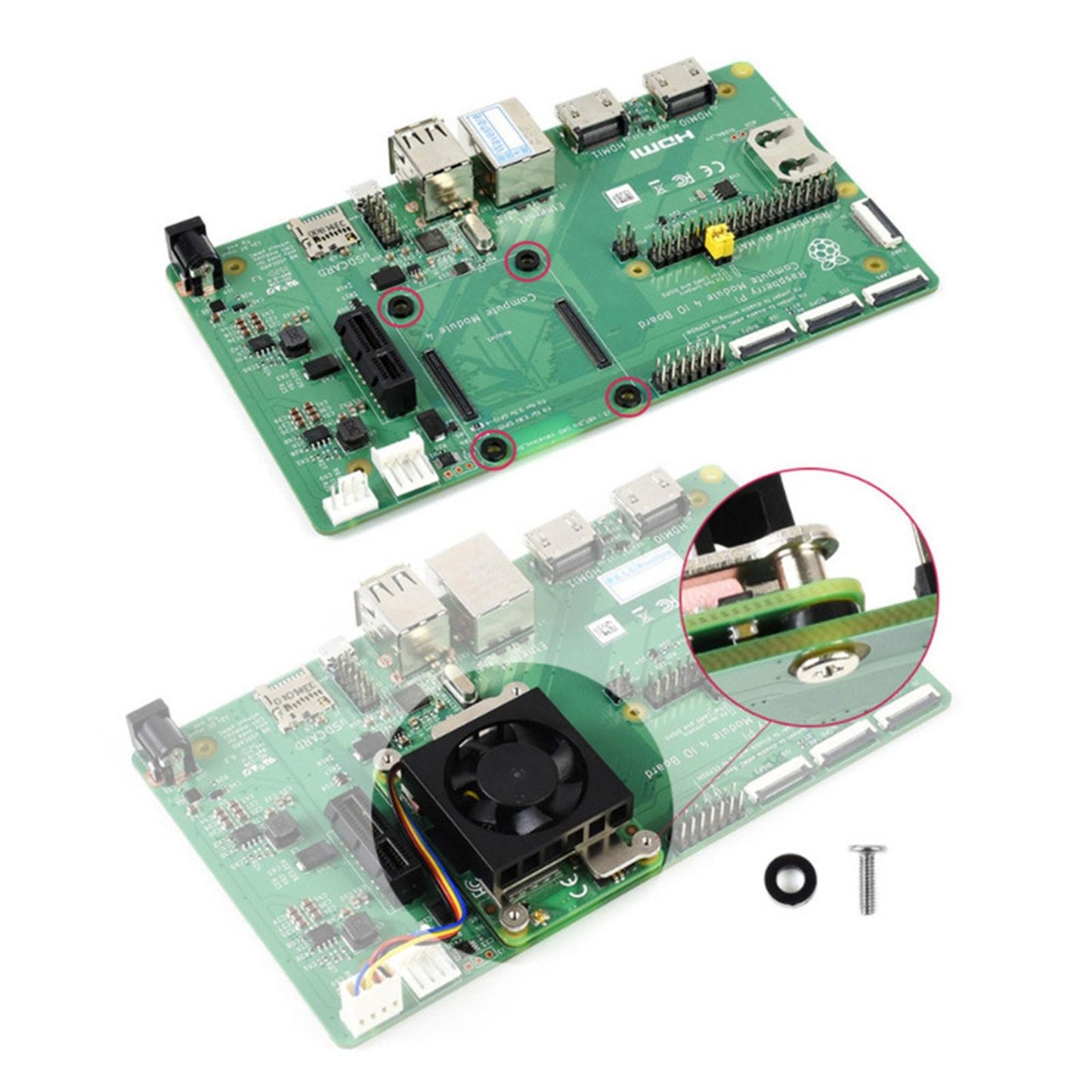 3007 Cooling Fan+Thermal Tape For Compute module 4/4 IO Board/4 POE Board a