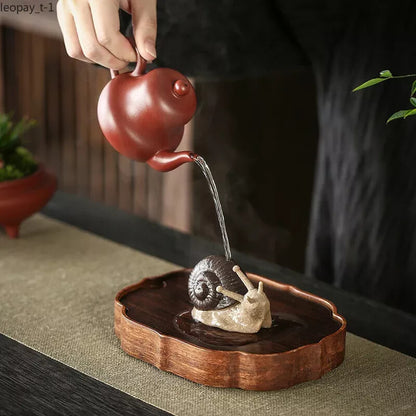 Creative Snail Tea Pet Handmade Ceramic Tea Accessories Home Desktop Ornaments