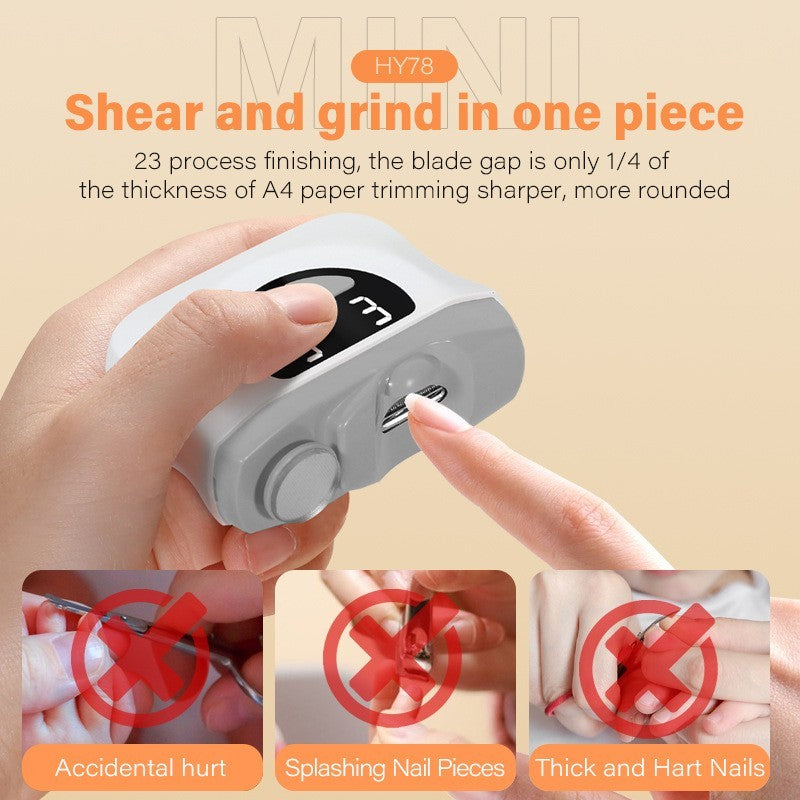 2 in1 Usb Rechargeable Nail Trimmerr Automatic Electric Elderly Nail File Cutter