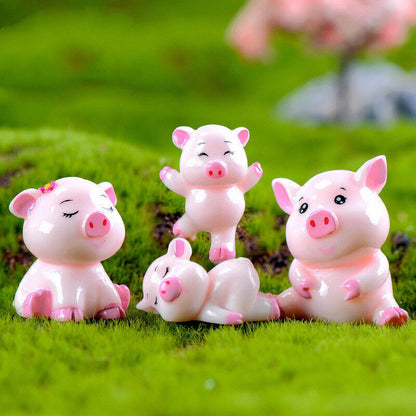 3pcs/lot Pig Family Micro Landscape PVC Crafts Home Mini Accessories Creative