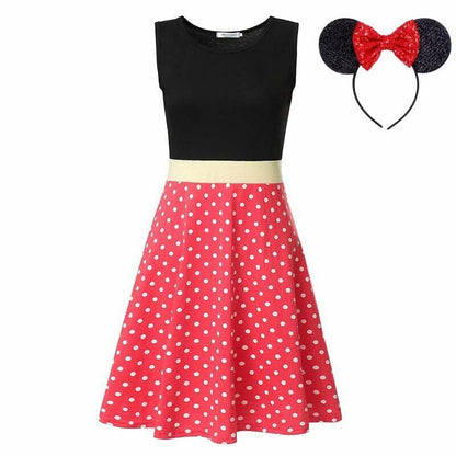 Mother Daughter Dresses Girl Dots Swing Casual Sundress Tunic Halloween Clothes