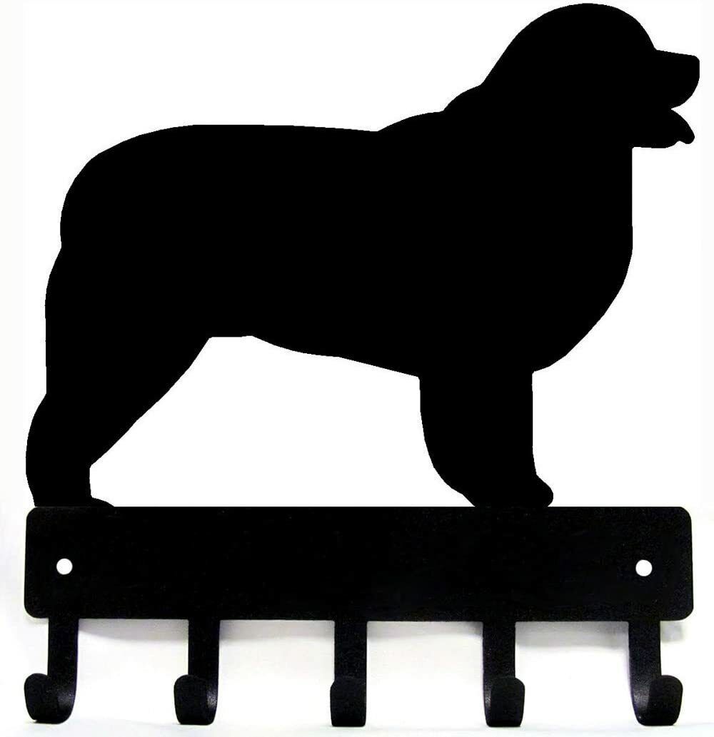 Newfoundland - Key Rack & Dog Leash Hanger - 9 inch /6 inch Wide Metal Wall Art