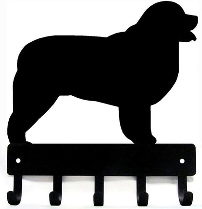 Newfoundland - Key Rack & Dog Leash Hanger - 9 inch /6 inch Wide Metal Wall Art