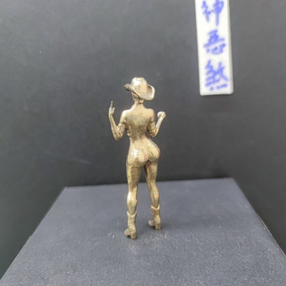 Pure Copper Western Cowboy Girl Sexy Plump Hand Model Ornaments