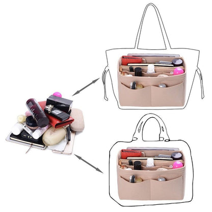 Make Up Organizer Insert Bags Handbag Felt Bag Zipper Traveling Cosmetic Purses