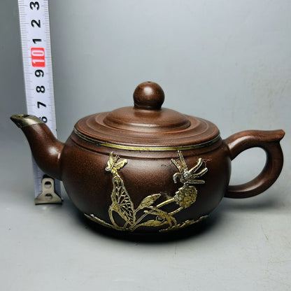 Vintage Chinese Yixing Purple Clay Teapot Zisha Ceremony Exquisite Tea Set Rare
