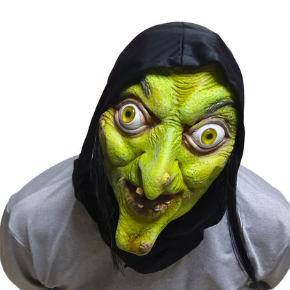 Halloween witch mask cosplay witch mask adult witch ghost party costume latex