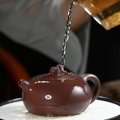 Chinese yixing zisha Pottery Clay Handmade Pixiu Beast Animal Teapot Tea Pot