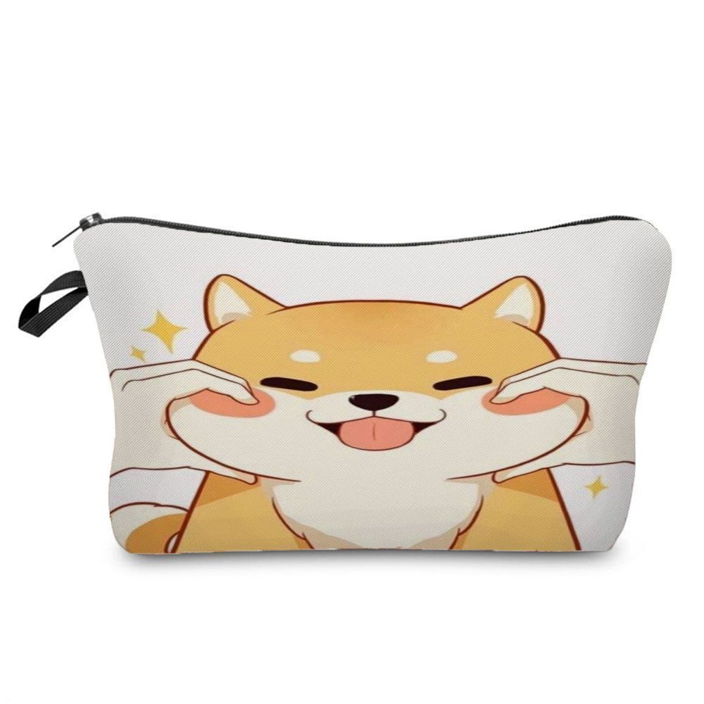 Cute Printed Cosmetic Bags Travel Storage Pouch Reusable Makeup Purse Polyester