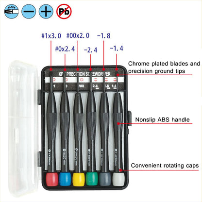 Pro'sKit 6 Piece Precision Screwdriver Set with Phillips and Slotted (8PK-2061)