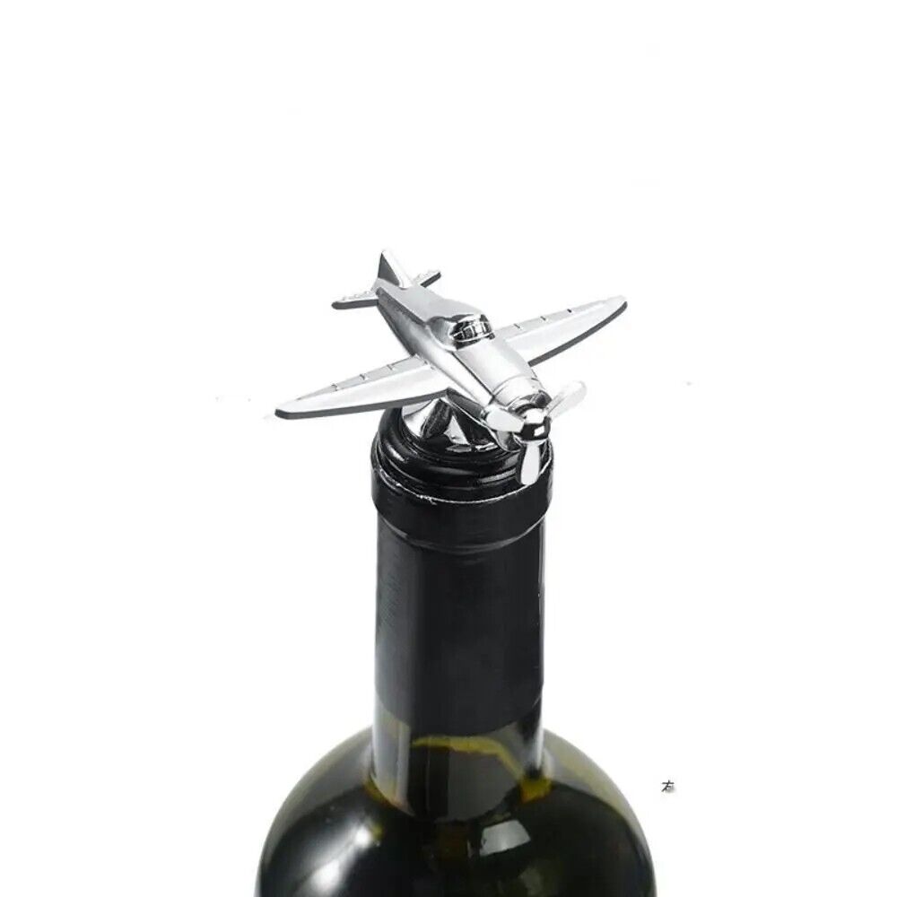 Wine Bottle Stoppers Zinc Alloy Silicone Airplane Shaped Vacuum Sealer Beer Cork