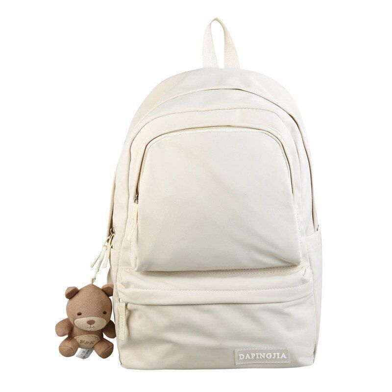 Double Zipper Women Backpack Waterproof Nylon School Student Bag Travel Rucksack