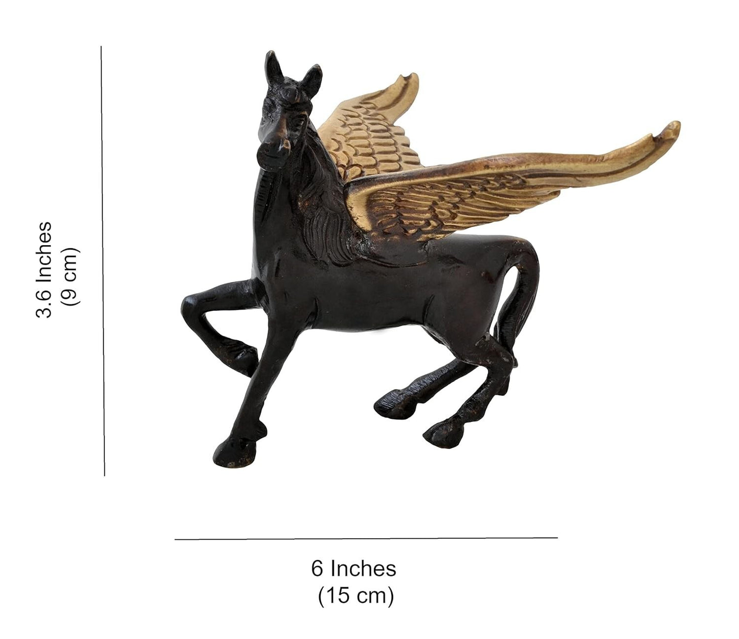 Flying Angel Brass Running Horse Showpiece for Home Decor Feng Shui Statue Idol