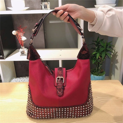 Rhinestone Shoulder Handbags Large Bag Design Diamond Studded Shoulder Purse 1PC