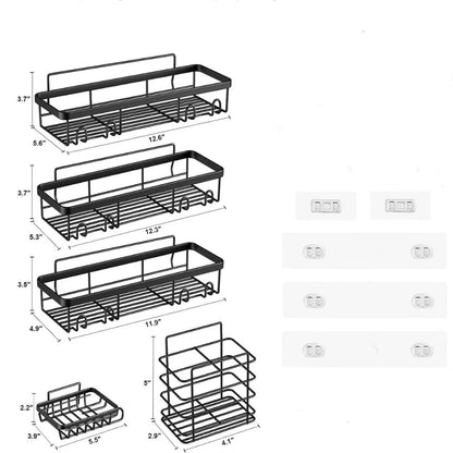 5PCS Bathroom Shower Kitchen Organizer Shelves - Adhesive Corner Caddy Rack AU
