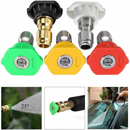 5pcs Pressure Washer Spray Tips Nozzles High Power Kit Quick Connect 1/4"