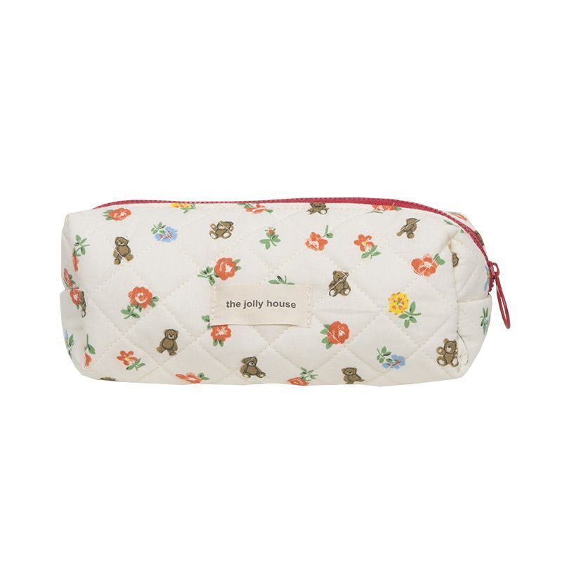 Makeup Bag Soft Cotton Zipper Cosmetics Organizer Small Cute Make Up Pouch