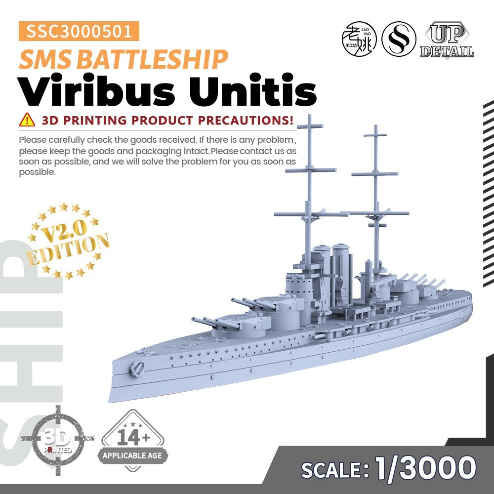 SSMODEL SSC3000501 1/3000 Military Model Kit SMS Viribus Unitis Battleship