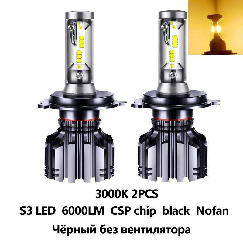 Car Headlight H4 LED Lamp H7 H11 H8 9006 9005 HB4 H1 H3 HB3 CSP 4500K 50W 6000LM