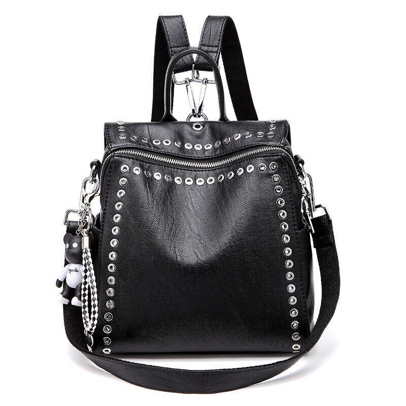 Genuine Leather Backpack Multifunctional Traveling Schoolbag 23*12*24/27*13*27CM