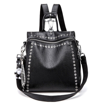 Genuine Leather Backpack Multifunctional Traveling Schoolbag 23*12*24/27*13*27CM