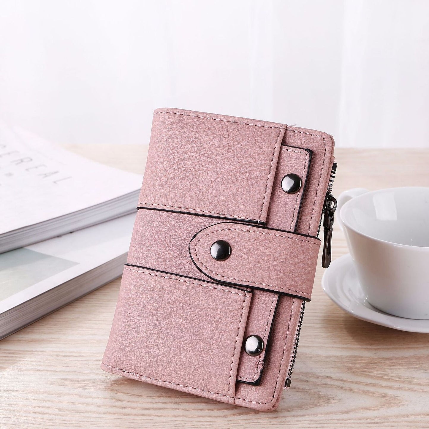 Wallet Simple Retro Rivets Short Wallet Coin Purse Card Holders Handbag Vintage