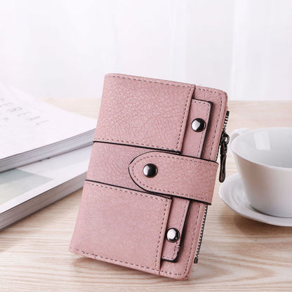 Wallet Simple Retro Rivets Short Wallet Coin Purse Card Holders Handbag Vintage
