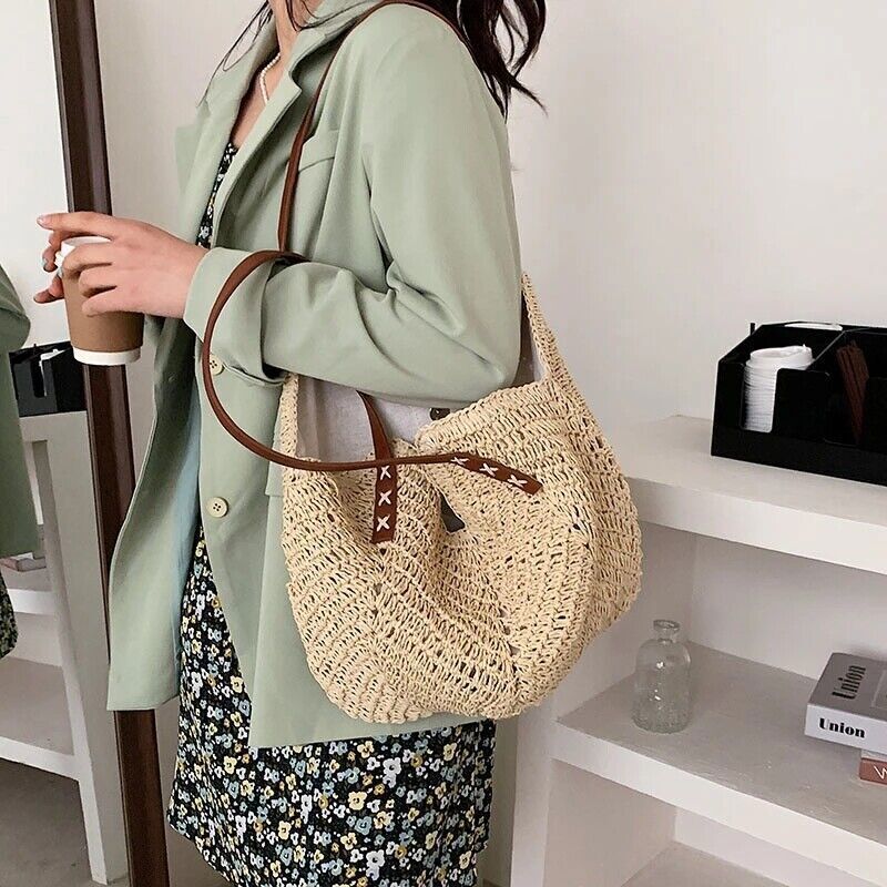 Weave Tote Bag Female Bohemian Shoulder Bags Women Handbags Lady Travel Bags