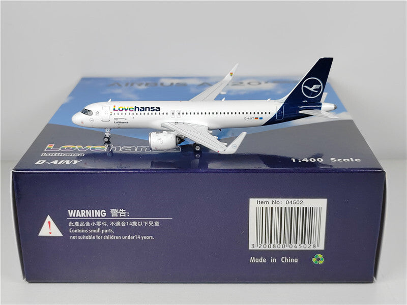 Phoenix Lovehansa Lufthansa for Airbus A320neo D-AINY 1:400 plane Pre-built