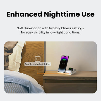 Jabees PowerGlow 4-in-1 Wireless Charging Station - Foldable