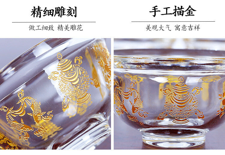 1pc 8cm Crystal Auspicious Water Bowl Tibetan Buddhism Cup Buddha Supply Bowl