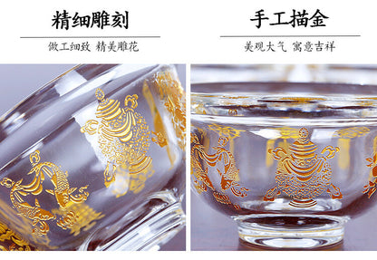 1pc 8cm Crystal Auspicious Water Bowl Tibetan Buddhism Cup Buddha Supply Bowl