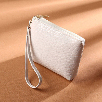 Synthetic Leather Wallet Clutch Bag Wrist Strap Handbag Cash Holder 19*11*1.5 Cm