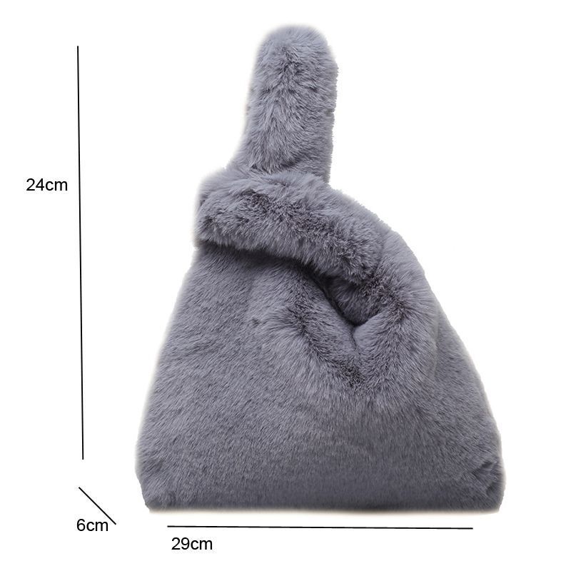 Fashion Underarm Wrist Bag Plush Hobos Shoulder Bags Furry Clutch Purse Handbag