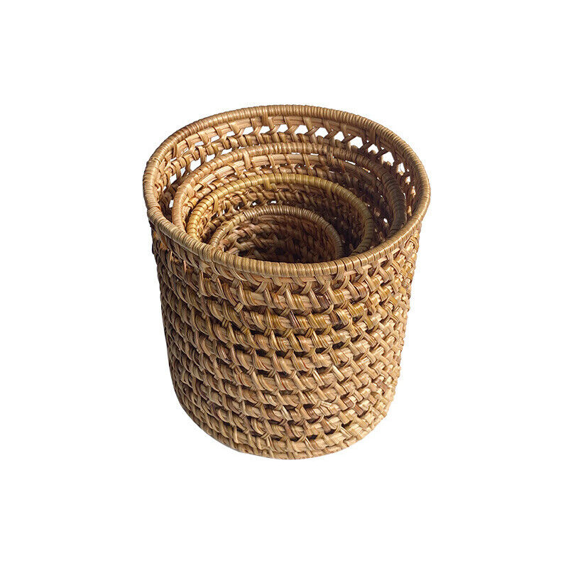 Handwoven Bread Basket Rattan Wicker Storage Tray Tea Drinks Snack Holder NEW